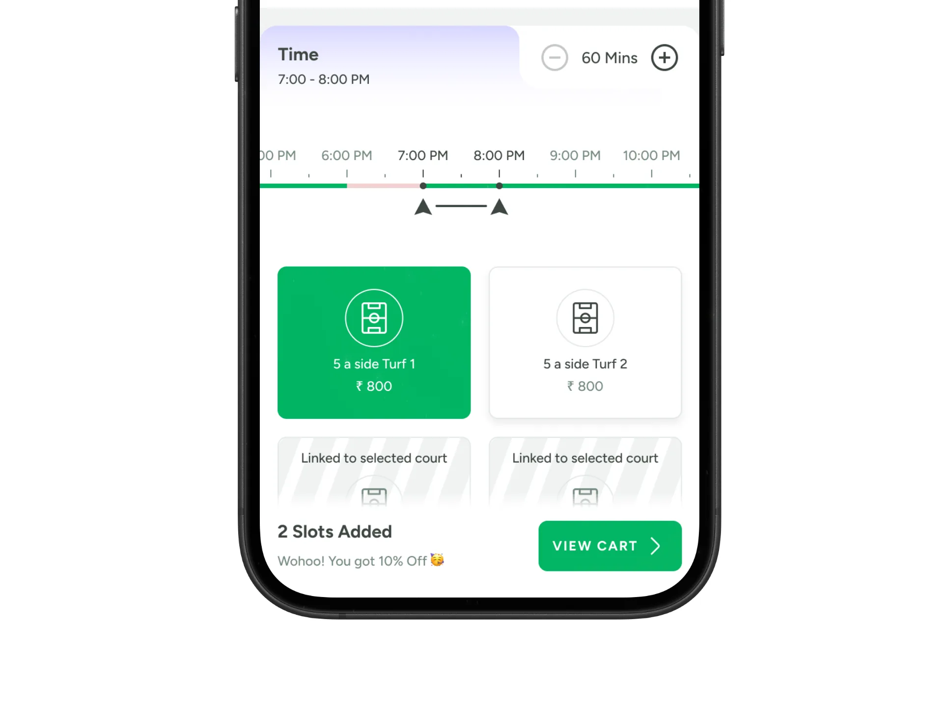 The dual pointer timeline — start time, duration and end time in one interaction
